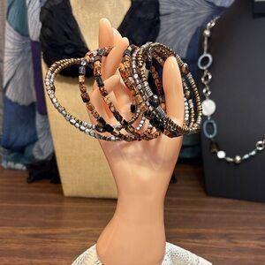 Elegant Beaded Memory Wire Bracelet